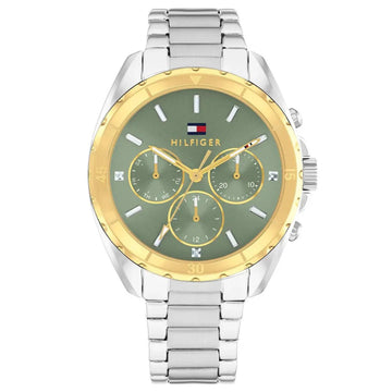 Γυναικείο ρολόι Tommy Hilfiger Mellie 1782785 με ασημί ατσάλινο μπρασελέ και φυστικί καντράν 36mm με ζιργκόν.
